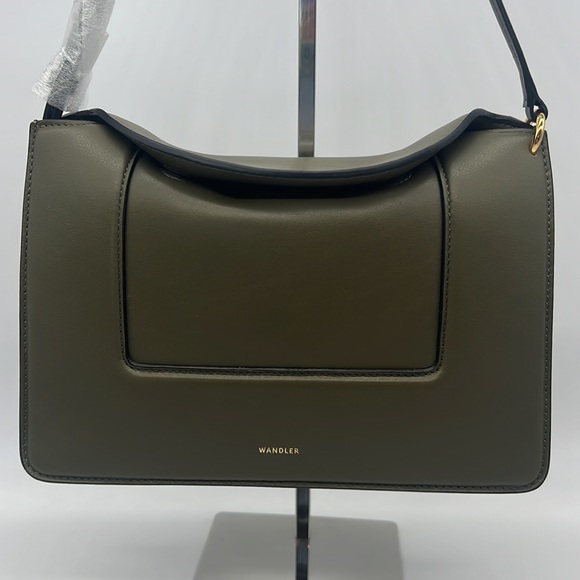 Wandler Penelope Leather Shoulder Bag Deep Olive - Picture 2 of 16